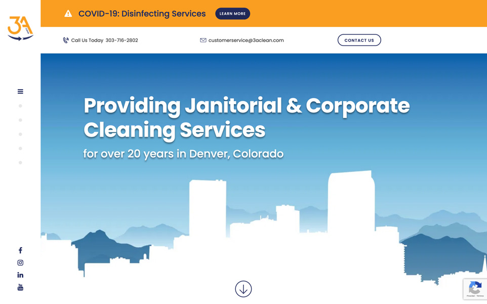 Full view of 3aclean's website