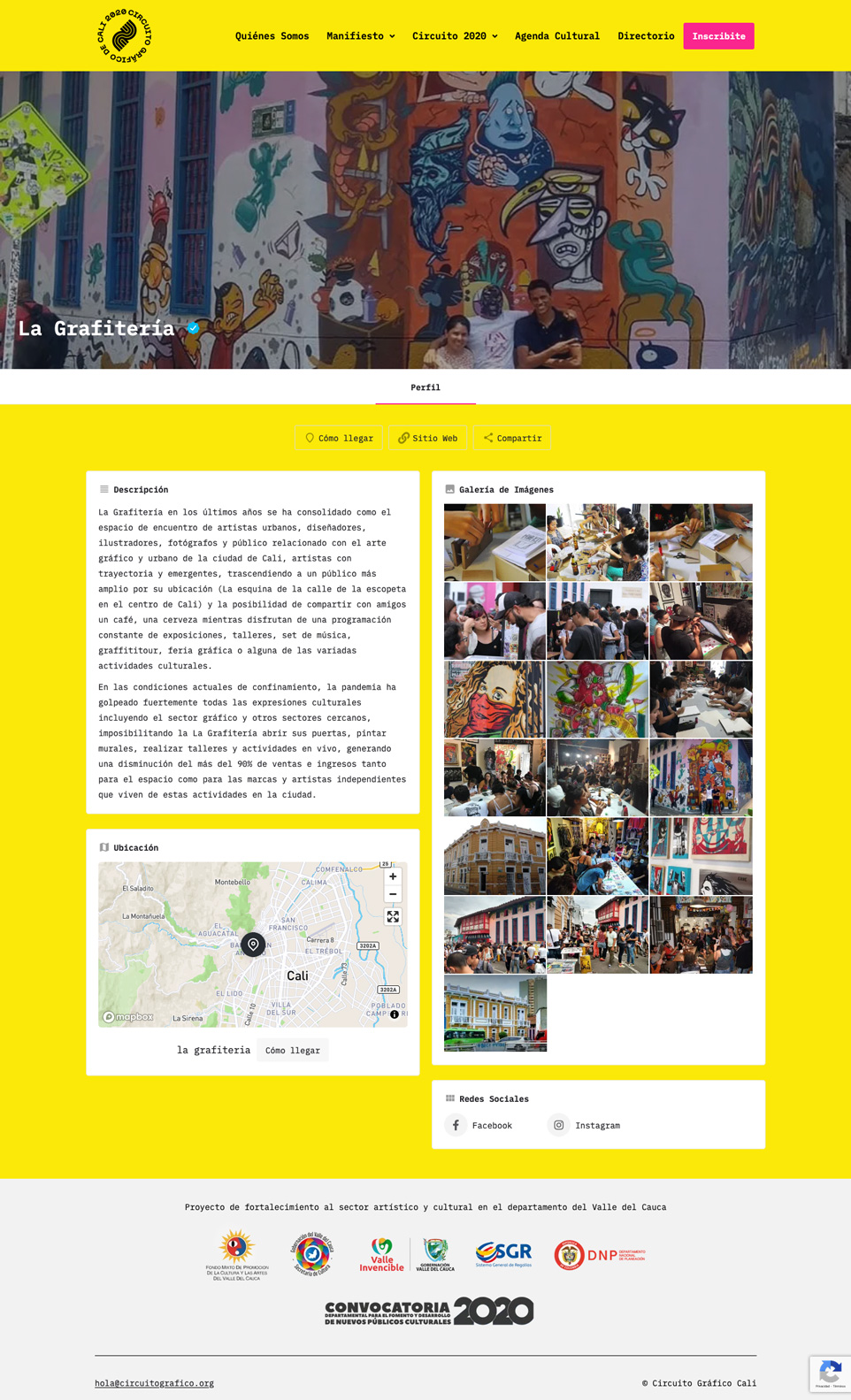Full view of Circuito Gráfico's website